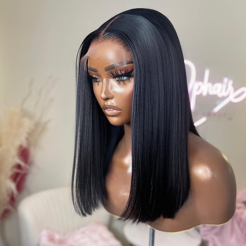 ReadytoGo Double Drawn Silky Straight Glueless 4x4 Closure Lace Wig Middle Part