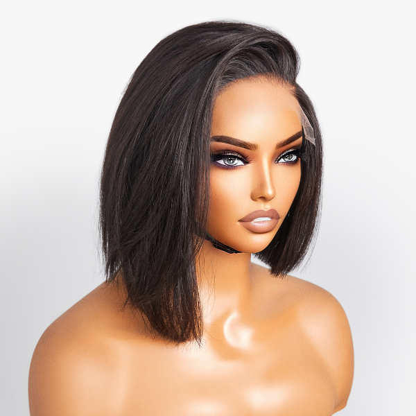 Worth |Asymmetric Bob Minimalist HD Lace Glueless C Part  Short Wig 100% Human Hair