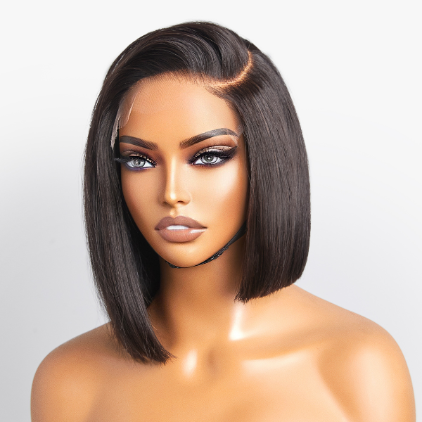 Worth |Asymmetric Bob Minimalist HD Lace Glueless C Part  Short Wig 100% Human Hair