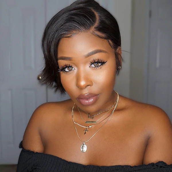 Mature Boss Style Affordable Pre-styled Pixie Cut Glueless HD Lace Wig-01