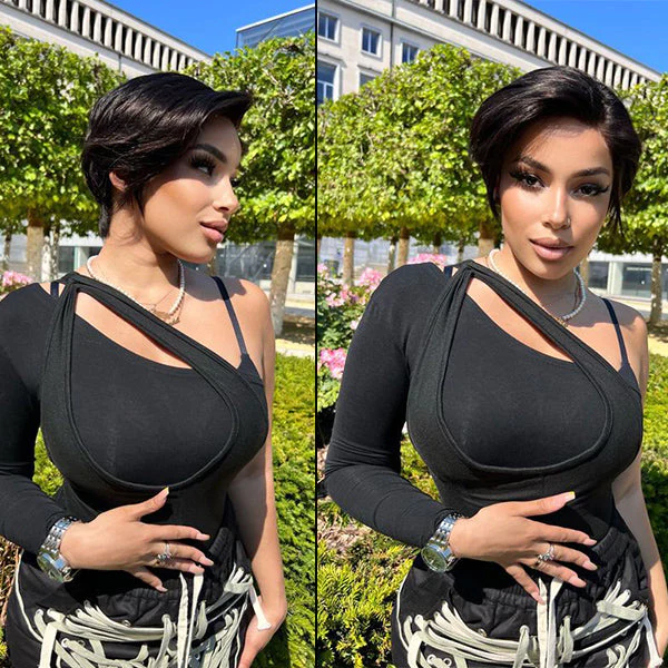 Mature Boss Style Affordable Pre-styled Pixie Cut Glueless HD Lace Wig-02
