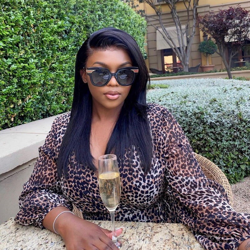 Outlet | Natural Black Silky Straight Glueless 5*5 Closure Lace Wig-01