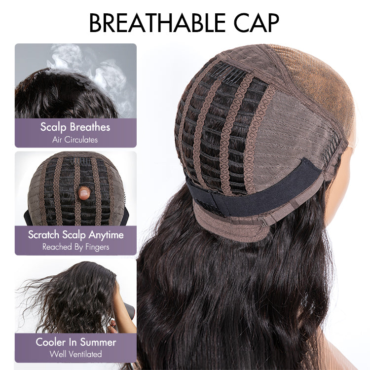 Worth | Swoop Bangs Breathable Cap Deep Left C Part Silky Straight Glueless 5x5 Closure Lace Wig