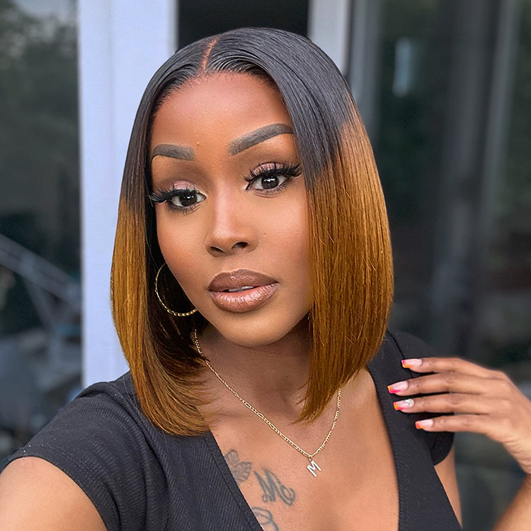 Special I Brown Ombre Multiplicity Styling 5x5 Lace Bob Wigs Pre-plucked-02