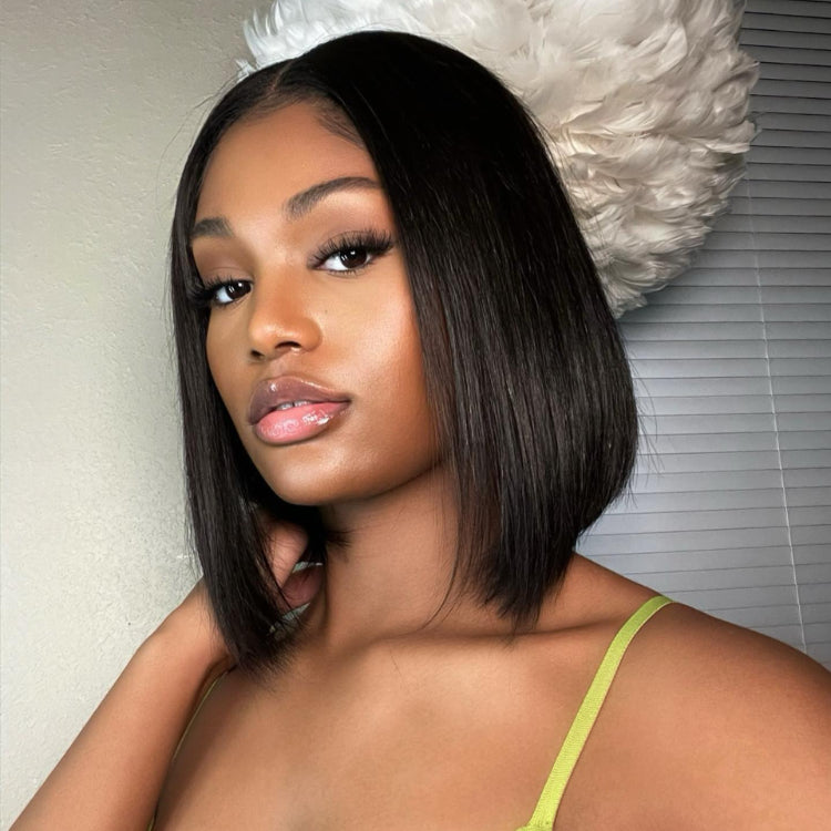 Flash Sale | ReadytoGo Glueless 4x4 Closure Lace Natural Black Bob Wig-06