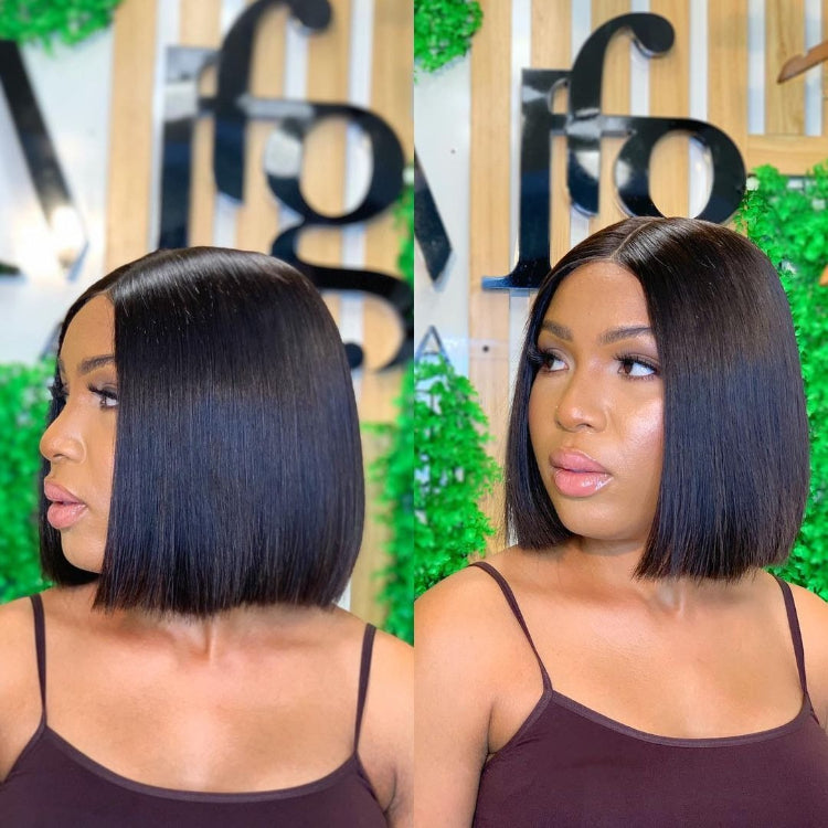 Flash Sale | ReadytoGo Glueless 4x4 Closure Lace Natural Black Bob Wig-02