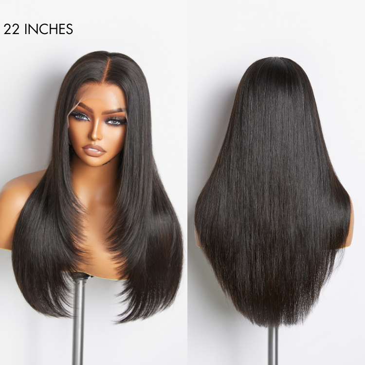 Worth I Layered Cut Soft Silky Straight Ear-to-ear Mid Part Glueless 13x4 Frontal Lace Wig-03