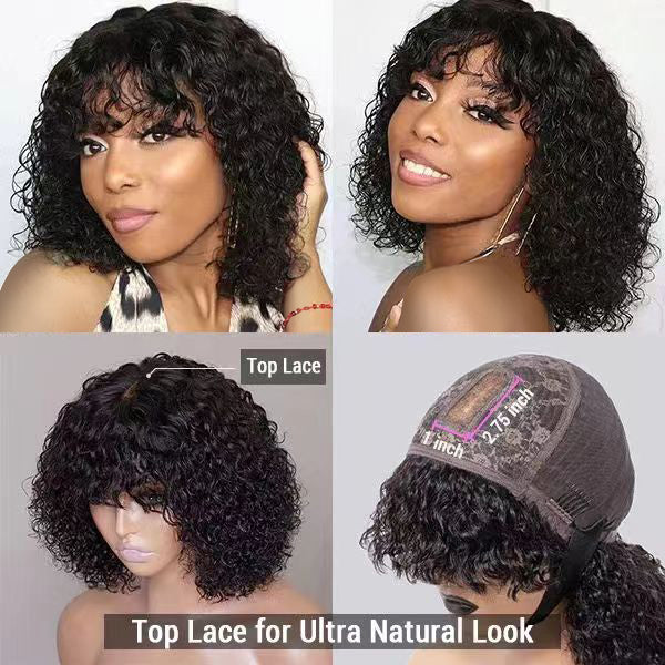 Worth I ReadytoGo Short Curly Bob Wig With Bangs Glueless HD Lace Wig-05
