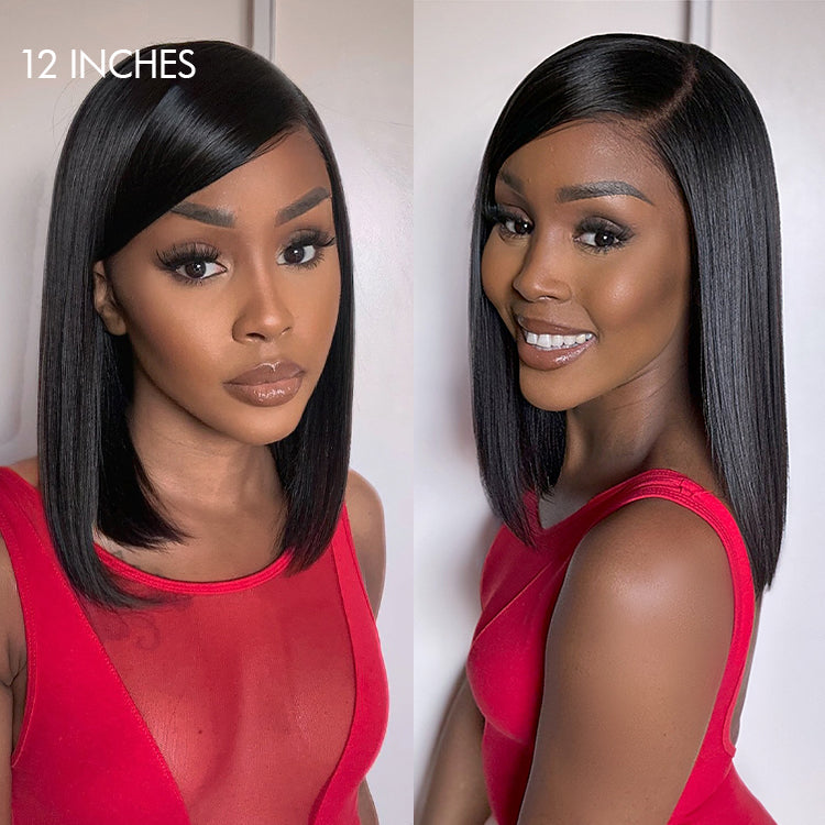 Worth | Swoop Bangs Breathable Cap Deep Left C Part Silky Straight Glueless 5x5 Closure Lace Wig