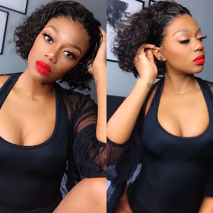 Worth | Short Water Wave Glueless 13x4 Frontal Lace Wig Free Part-01