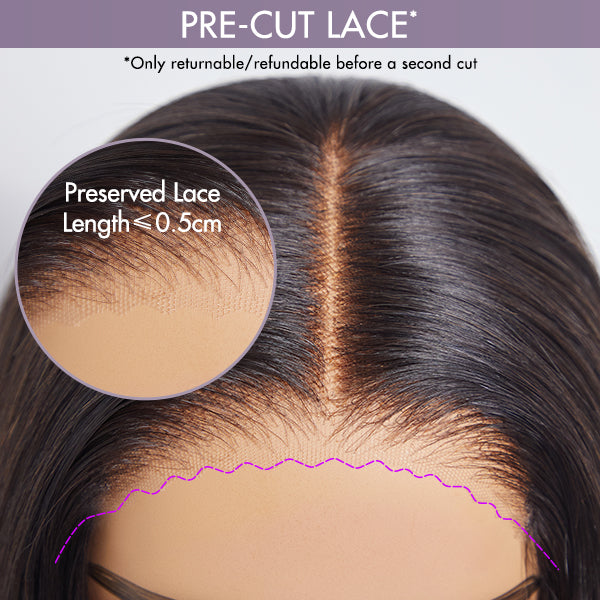 Outlet | 4C Edges | Kinky Edges Jerry Curly 5x5 Closure Lace Glueless Side Part Short Wig 100% Human Hair-09