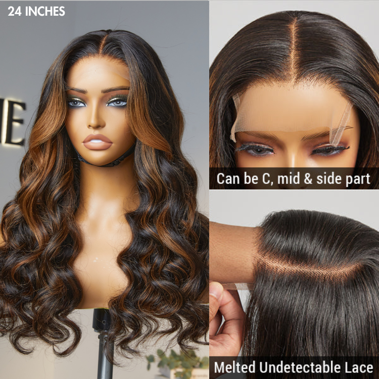 Worth | Blonde Highlight Loose Wave 5x5 Closure HD Lace Glueless Wig 100% Human Hair-03