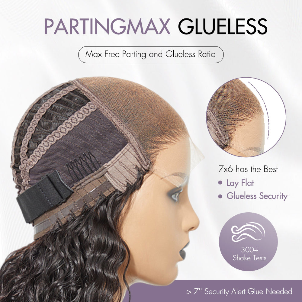 PreMax Wigs |Luvme Hair PartingMax Glueless Wig Water Wave Versatile 7x6 Closure HD Lace Short Wig Ready to Go