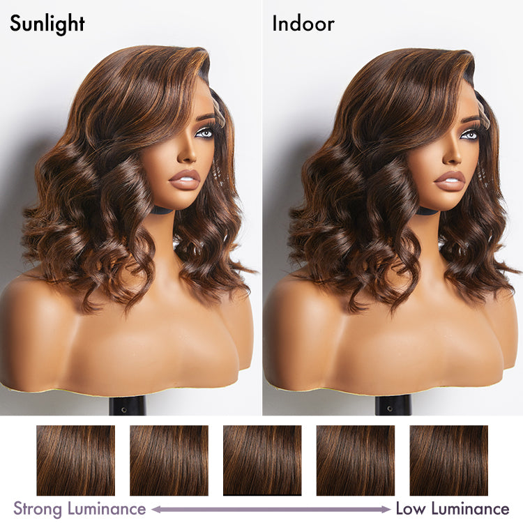 Worth | Ombre Brown Loose Wave Minimalist HD Lace Glueless C Part Short Wig 100% Human Hair-03