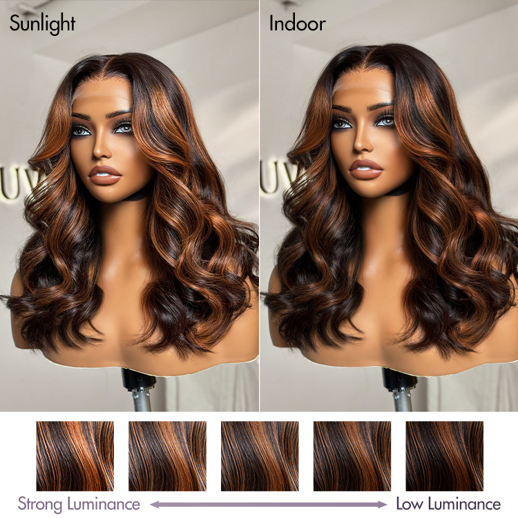 Worth | Elegant Copper Ombre Highlights Loose Body Wave Glueless 5x5 Closure Lace Wig-06
