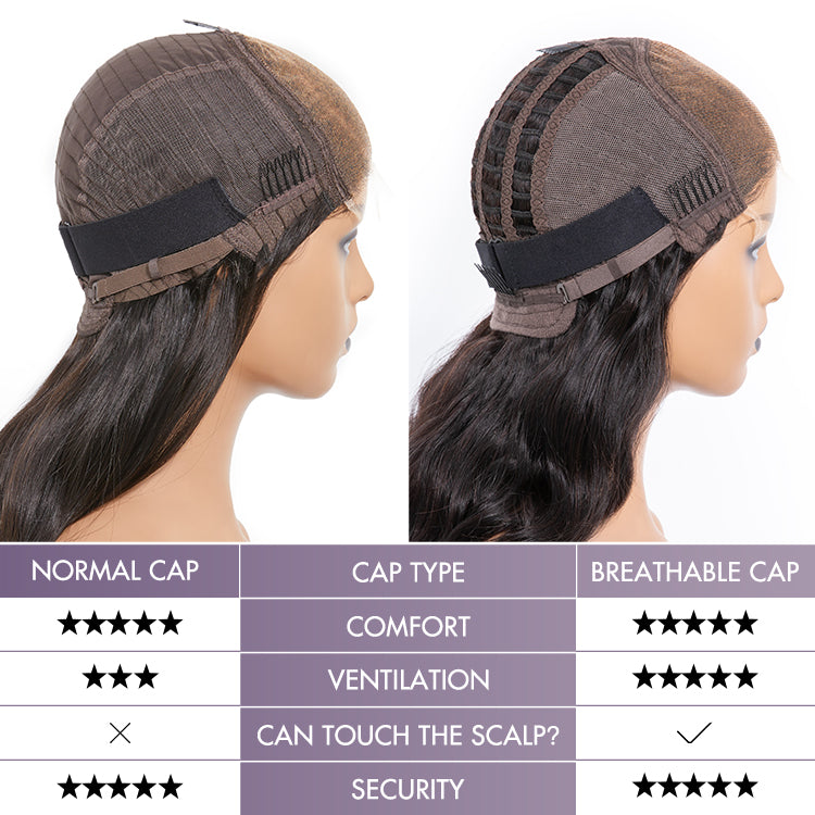 Breathable Cap Kinky Edges Black To Brown Ombre Kinky Straight 5x5 Closure Lace Glueless Long Wig-04