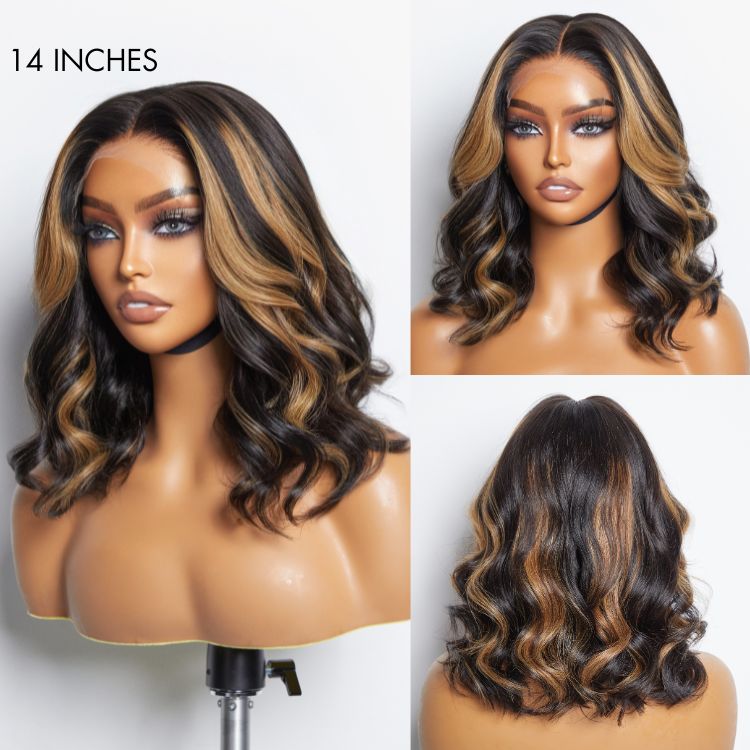 Worth | Breathable Cap Blonde Mix Black Loose Wave Glueless 5x5 Closure HD Lace Wig-05