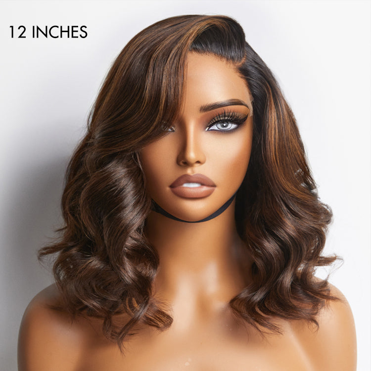 Worth | Ombre Brown Loose Wave Minimalist HD Lace Glueless C Part Short Wig 100% Human Hair-02