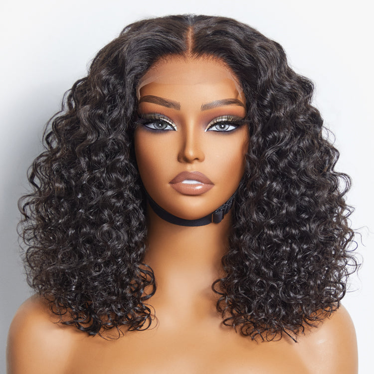 [boity.95]'s Special Link 1 Sec Install Wig | 180% Density ReadytoGo Soft Deep Curl Bob Glueless 4x4 Closure Lace Wig-16