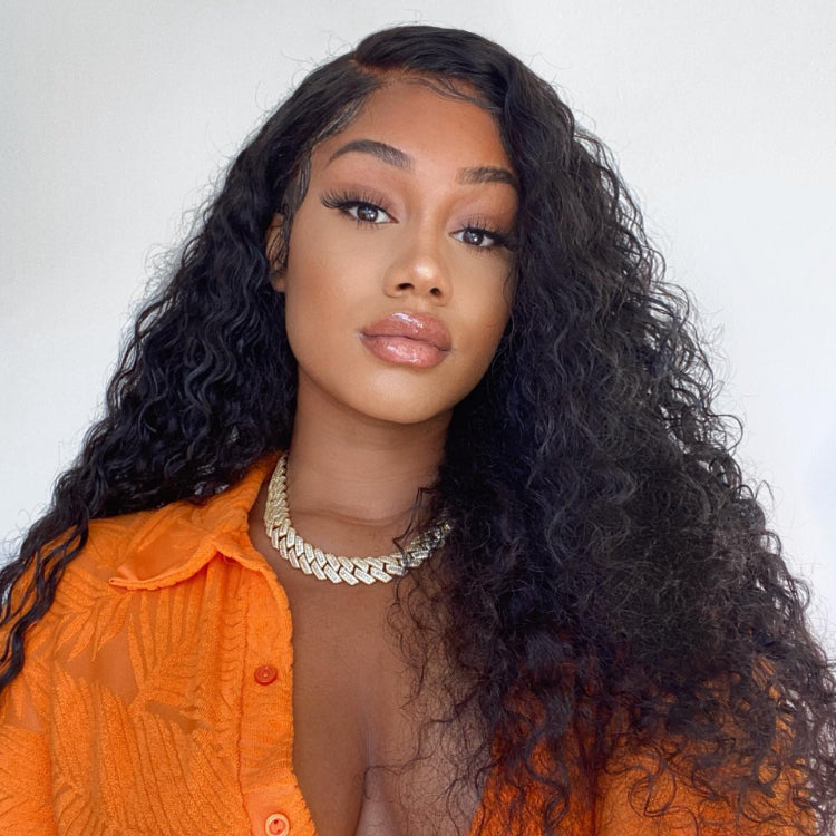 Worth | Nature Black Water Wave Glueless 13x5 Frontal Lace Wig 100% Human Hair-01