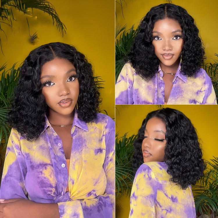 [boity.95]'s Special Link 1 Sec Install Wig | 180% Density ReadytoGo Soft Deep Curl Bob Glueless 4x4 Closure Lace Wig-14