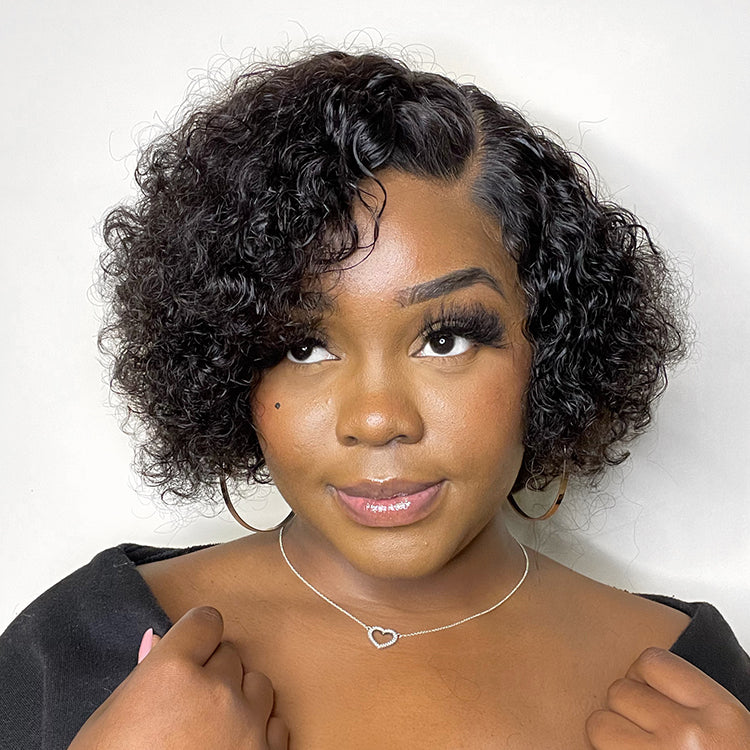 Worth | Mature Boss Short Pixie Cut Water Wave Glueless Lace Wig