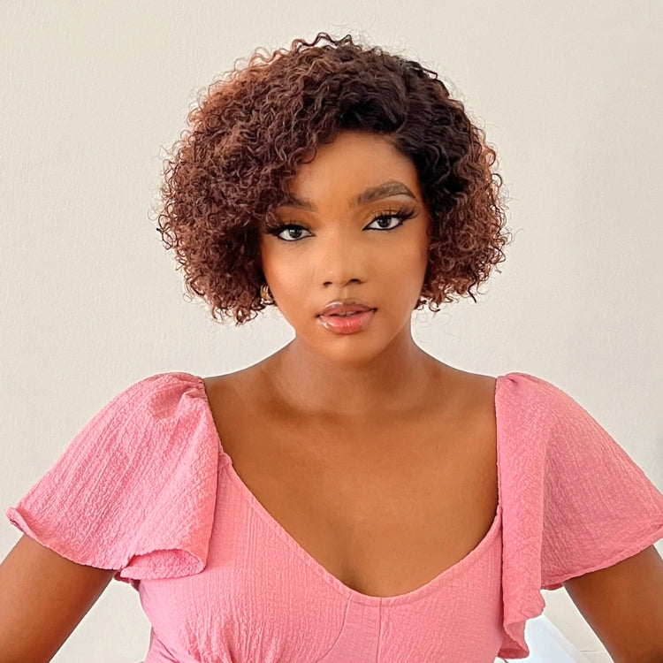 ReadytoGo Ombre Brown Fluffy Kinky Curl Glueless HD Lace Pre-cut lace Wig-08