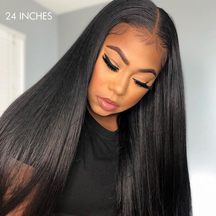 200% Mega Density | Silky Straight Glueless 5x5 Closure HD Lace Long Wig 100% Human Hair