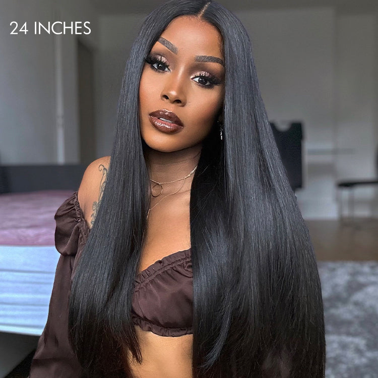 200% Mega Density | Silky Straight Glueless 5x5 Closure HD Lace Long Wig 100% Human Hair