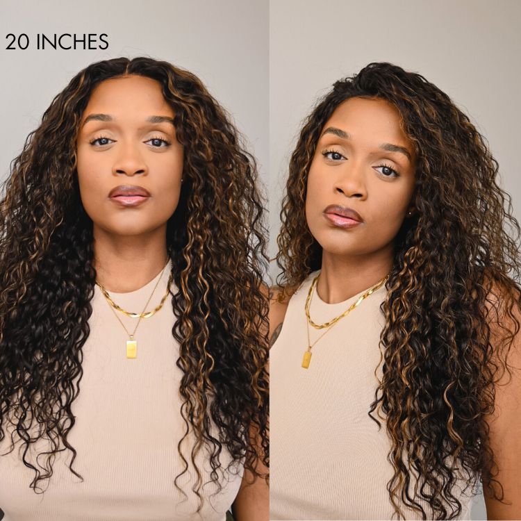 Luvme Hair PartingMax Glueless Wig Chestnut Brown Highlights Funmi Curly 7x6 Closure HD Lace Wig Breathable Cap