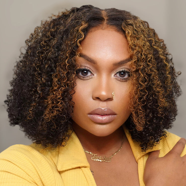 Worth | 4C Edges | Highlight Afro Curls Glueless 5x5 Closure Undetectable HD Lace Wig-02