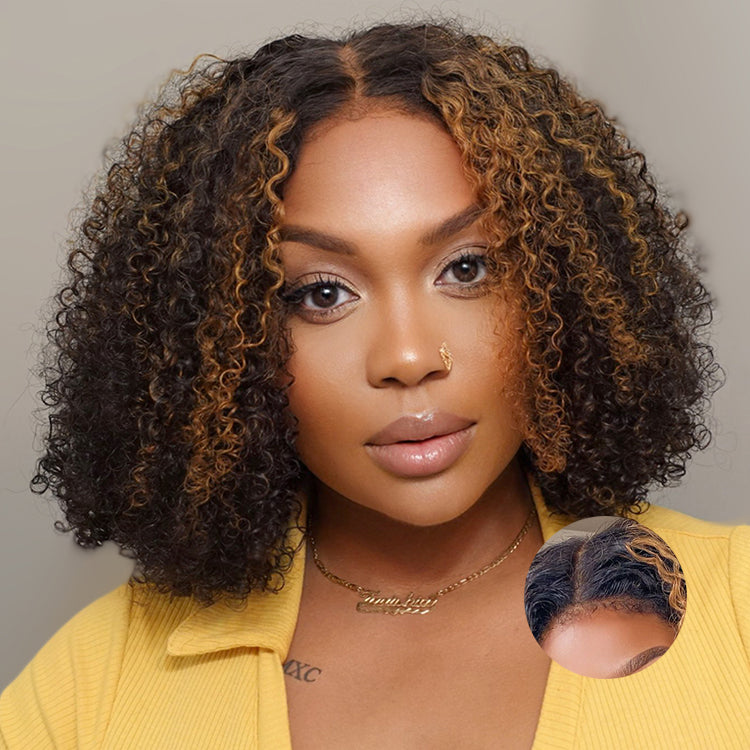 Worth | 4C Edges | Highlight Afro Curls Glueless 5x5 Closure Undetectable HD Lace Wig-01