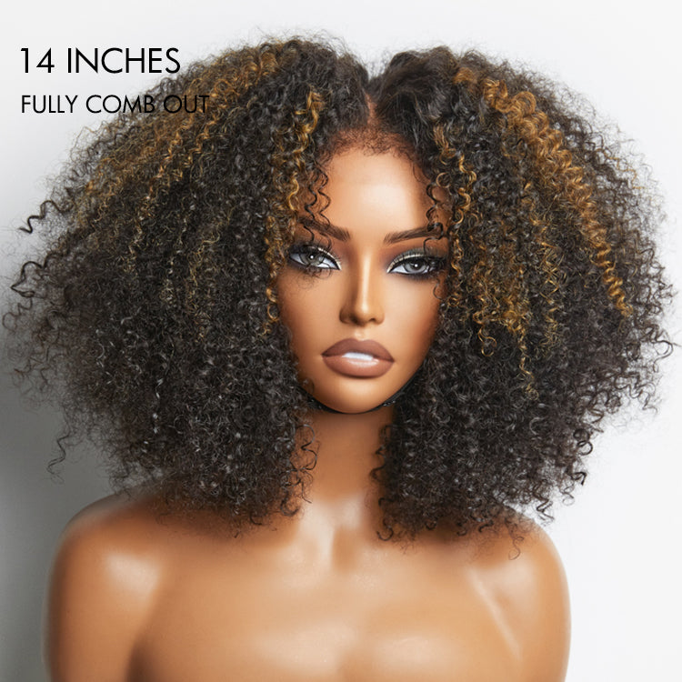Outlet | Highlight Soft Kinky Curly Glueless 5x5 Closure Lace Wig Ready to Go-02