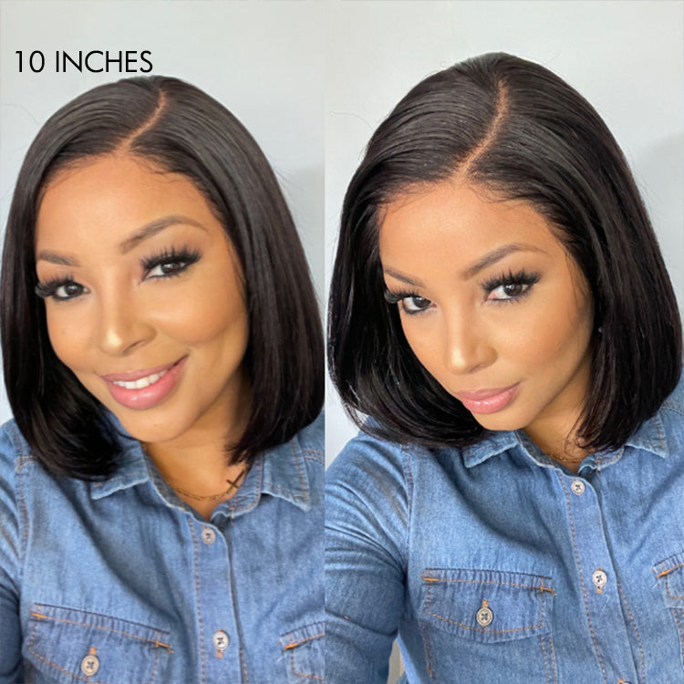 Worth | Super Natural C Part Natural Black Glueless Lace Bob Wig 100% Human Hair-02