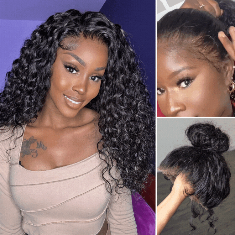 OUTLET | PreMax Wigs | 360 Lace Super Natural Hairline Water Wave Free Part Human Hair Wig Pre-Cut Lace-01
