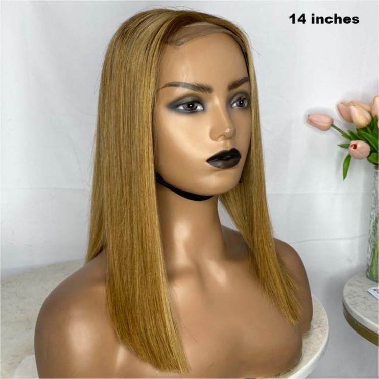 Worth |Blonde Ombre Glueless 4X4 Closure Lace Short Bob Wig Middle Part