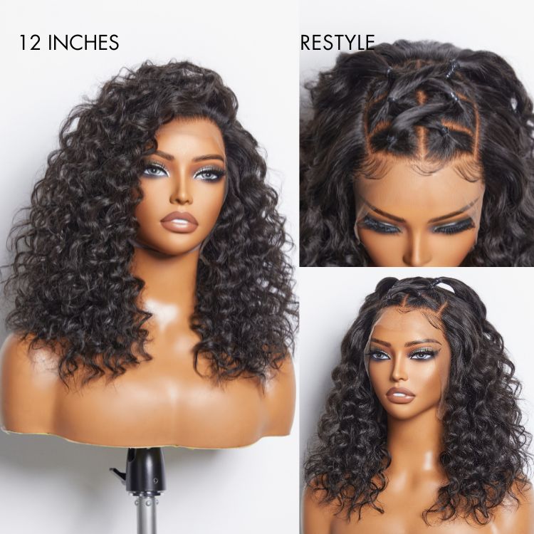 Outlet | Full Lace Part Anywhere Water Wave Curly Wig 100% Human Hair-07