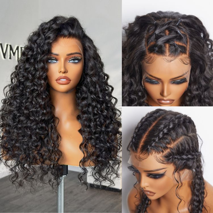 Outlet | Full Lace Part Anywhere Water Wave Curly Wig 100% Human Hair-05