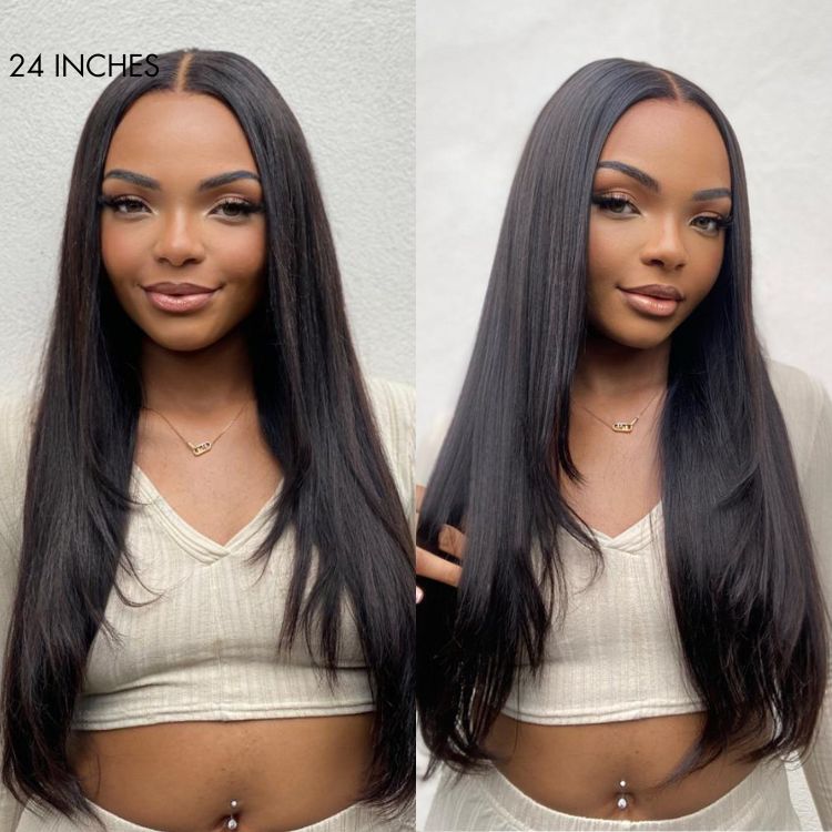 OUTLET | Trendy Layered Cut Glueless 5x5 Closure Lace Undetectable Lace Wig 100% Human Hair-04