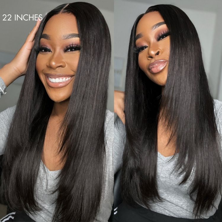 OUTLET | Trendy Layered Cut Glueless 5x5 Closure Lace Undetectable Lace Wig 100% Human Hair-03