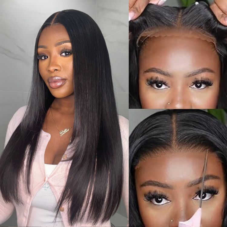 Worth | Effortless Straight 4x4 Closure Lace Glueless Mid Part Long Wig 100% Human Hair-01