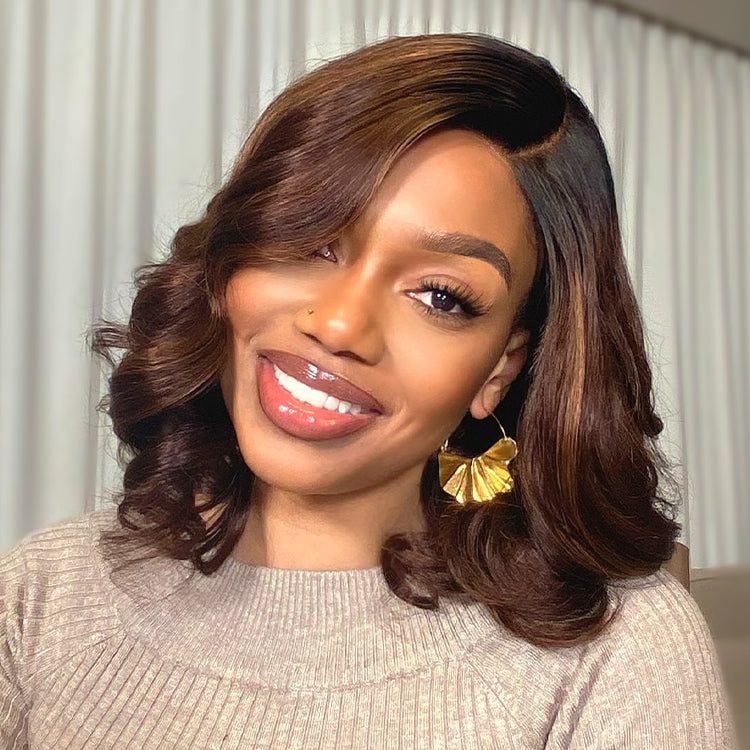 Worth | Ombre Brown Loose Wave Minimalist HD Lace Glueless C Part Short Wig 100% Human Hair-07