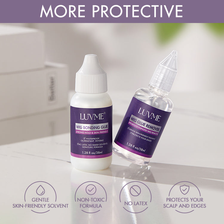 Wig Bonding Glue & Remover Set, Invisible Hold for Lace Front Wigs, Hairpieces, Closures, and Toupee Systems | SA ONLY-04