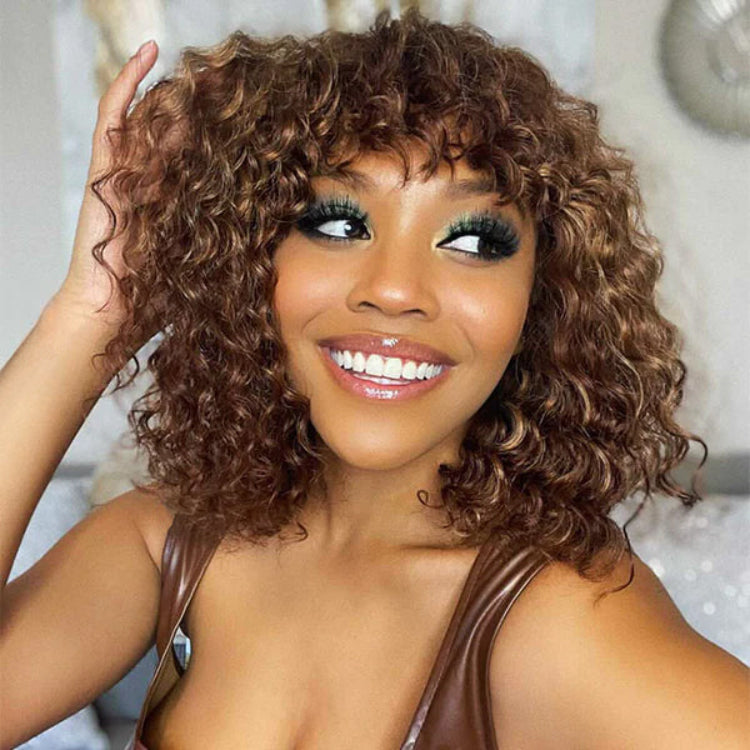 Worth | Mix Color Deep Curly Bob With Bang Wig-01