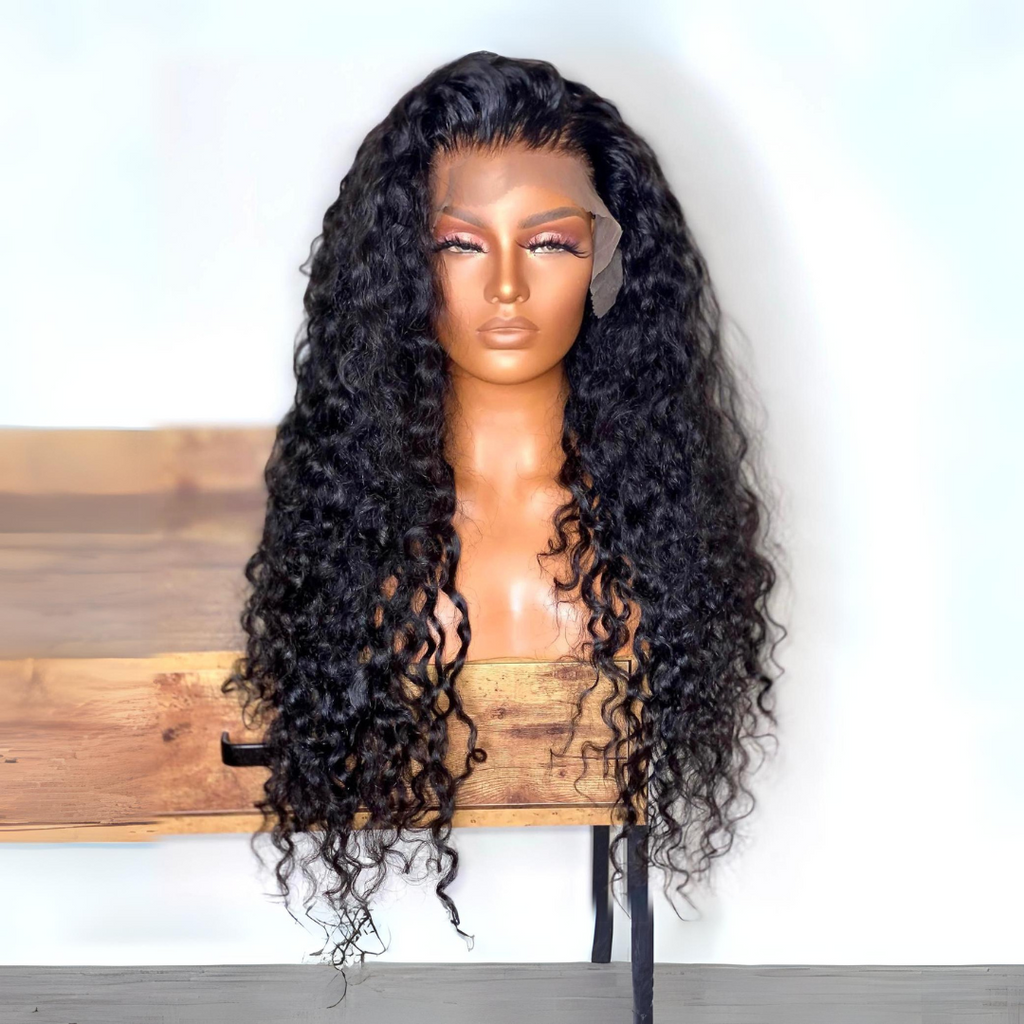 Outlet | Stuning Natural Black Deep Wave Wigs 100% Human Hair