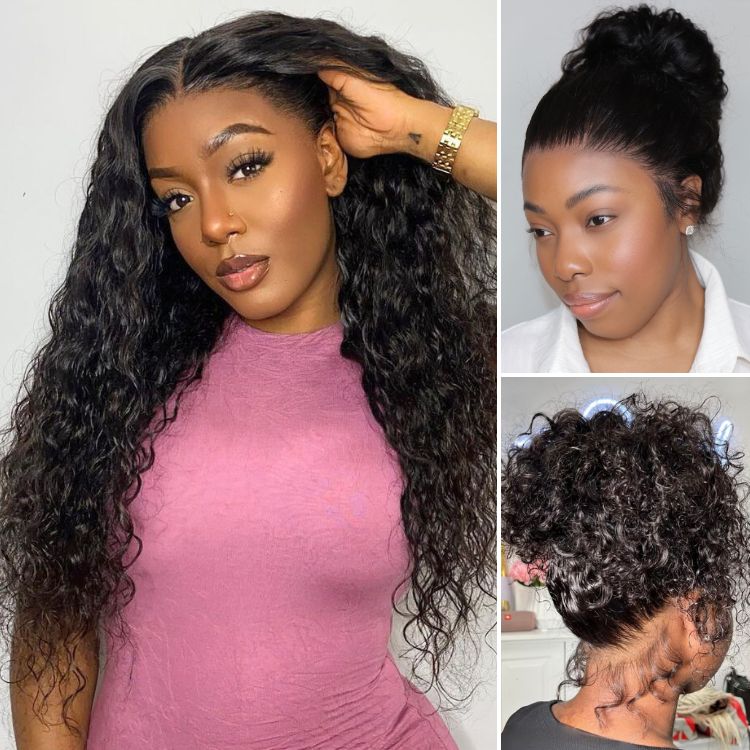 Outlet | Natural Black 360 Lace Deep Wave Wigs