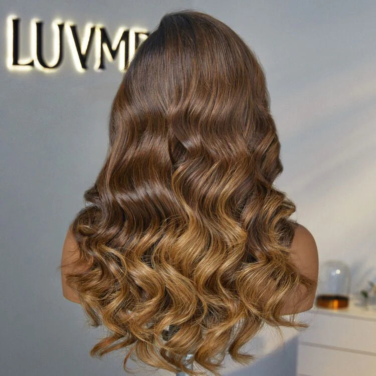 Luvme Hair PartingMax Glueless Wig Ombre Brown Loose Body Wave 7x6 Closure HD Lace Pre Plucked & Bleached Ready to Go