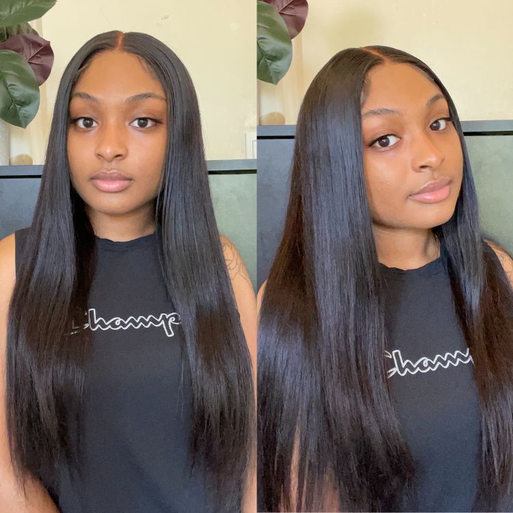 Upgraded Brazilian Hair | 3 Bundles with 5x5 HD Lace Closure Virgin Straight Hair-14