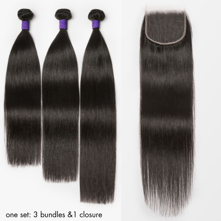 Upgraded Brazilian Hair | 3 Bundles with 5x5 HD Lace Closure Virgin Hair (Straight / Body Wave)-16