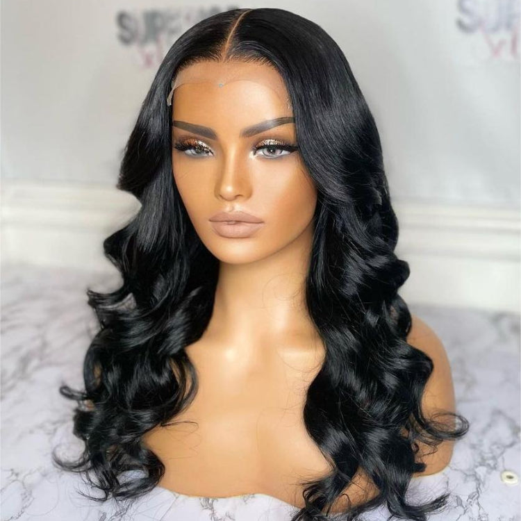 Worth |Super Easy Natural Black Body Wave 4x4 Closure Lace Glueless Wig